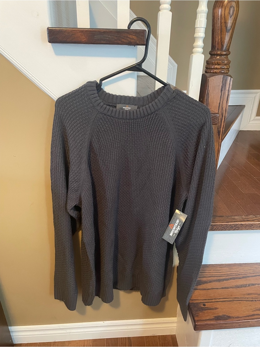Men's Charcoal Crewneck Knit Sweater